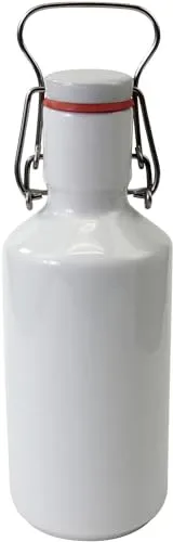 Eschenbach Porzellan Trinkflasche bottle it 0,5 l in weiß - Hochwertige 0,5 l Porzellan-Trinkflasche mit auslaufsicherem Bügelschluss und praktischem Tragegriff. Ideal für Wasser, Säfte und Smoothies. Nachhaltig und spülmaschinenfest für einfachen Alltagseinsatz.