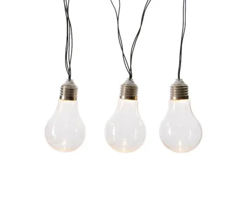 MARELIDA LED-Lichterkette Solar Lichterkette 10 Glühbirnen transparent Außen Balkon 4,5m outdoor, 10-flammig