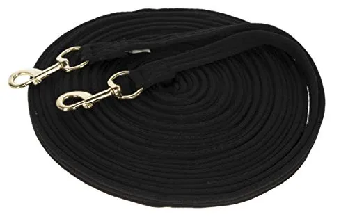 Covalliero Kerbl 3222120 Soft-Doppellonge 17m, schwarz - Sonstige Reitausrüstung, weiches Mischgewebe sorgt für angenehmen Griff und hohe Sicherheit mit großen Drehkarabinern.