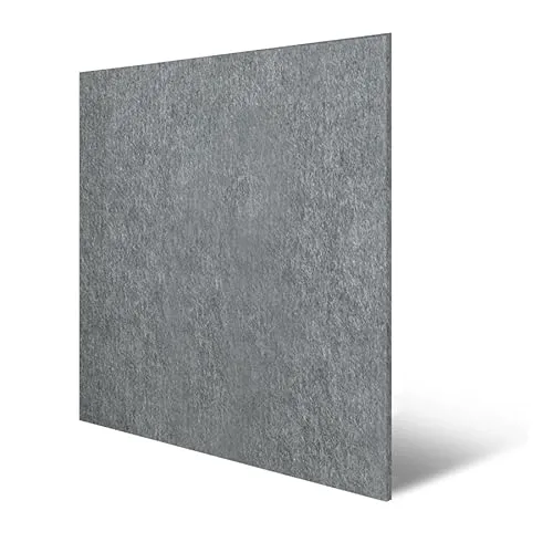 JANGAL Modular Wall rPET Filz Paneel, recyceltes PET Akustikpaneel (52x52 cm), Modulares Wandpaneel, zum Kleben oder Schrauben, Wandverkleidung, Wand Deko (Grey)
