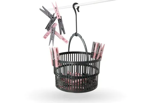 Bestlivings Wäscheklammern Teleskopkorb inkl. Klammern, Korb inkl. 30 Wäscheklammern Dekoklammer Fotoklammer