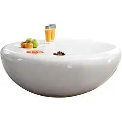 Couchtisch SALESFEVER, weiß, 100x100cm - Moderne Couchtische, rundes Design in Weiß, bereits montiert geliefert und ideal für gemütliche Wohnräume.