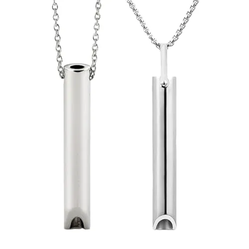 DALAETUS 2-teiliges tragbares Atmung Halskettenset, Stressabbau Halskette mit 2 Arten, Atemübungen, Geschenk für Frauen und Männer
