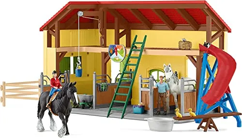 SCHLEICH 42485 Pferdestall, für Kinder ab 3+ Jahren, Farm World - Spielset