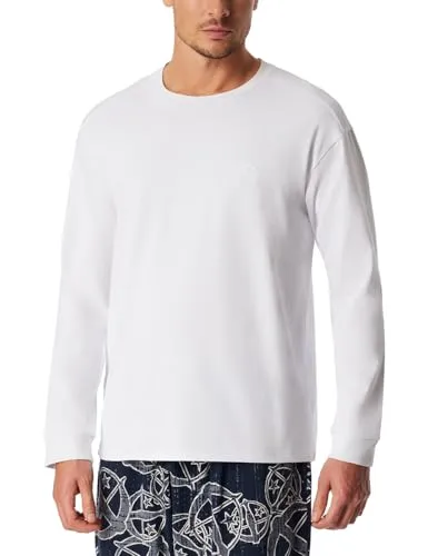 Schiesser Herren Schlafshirt Rundhals Langarm Loungewear Nightwear Organic Cotton 150 Years