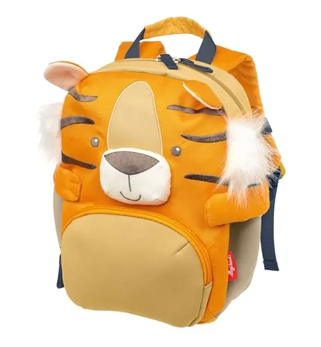 sigikid Kinderrucksack Tiger - Robuster Kindergarten-Rucksack für Kinder von 2-5 Jahren, mit lustigem Tiger-Design, ideal für Kita und Ausflüge, leicht und kinderfreundlich, bietet ausreichend Platz für Brotdose und Trinkflasche.