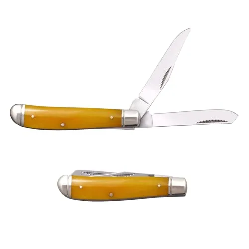 Cold Steel Knives Yellow Bone Mini Trapper Stainless FL-MTRPR-Y Pocket Knife
