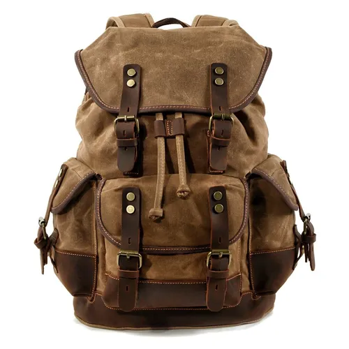 Motorrad Rucksack / Motorradtasche Canvas Craftride Vintage RG8 20 Liter braun