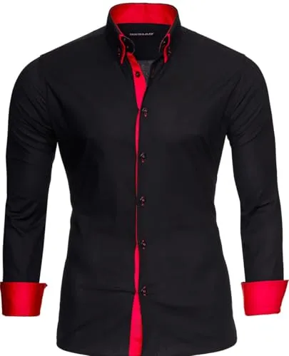 Reslad Herren Hemd RS-7050 Langarm, bügelfrei und figurbetont - Herrenhemden in topaktuellen Farben: Das bügelfreie Slim Fit Hemd RS-7050 kombiniert Stil und Komfort - ideal für Büro und Freizeit!
