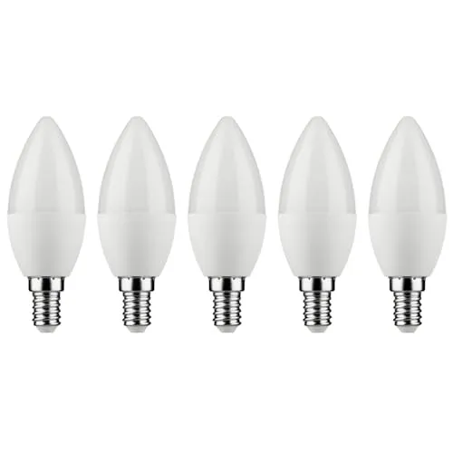 Müller-Licht 5 x LED Leuchtmittel Kerzen 4,9W = 40W E14 matt 470lm warmweiß 2700K 180°