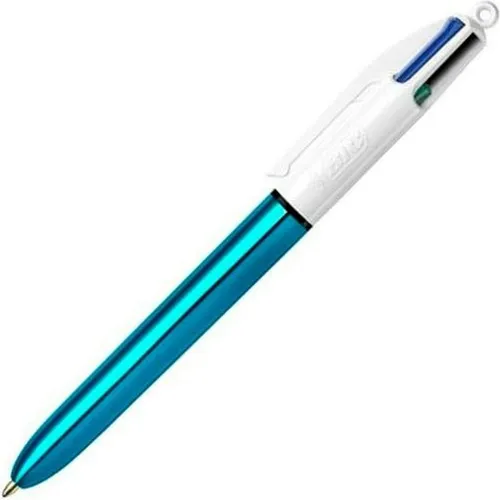 BIC 4 Colours Shine Kugelschreiber Set, 12er Pack in blau von BIC