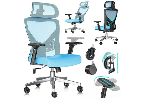 KESSER® Ergonomischer Bürostuhl mit Lendenwirbelstütze in blau von Kesser