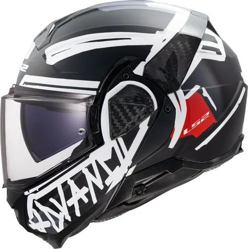 LS2 FF910 ADVANT II TAPE Klapphelm schwarz-weiss XXL