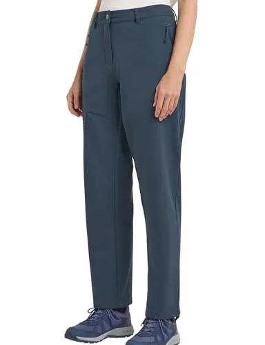 JACK WOLFSKIN PICO TRAIL PANTS W - Damen Funktionshose, Gr. 46, blau - Wanderhose aus strapazierfähigem, atmungsaktivem Material mit TEXASHIELD CORE für Windschutz. Ideal für Trails und die Stadt, mit praktischer Oberschenkeltasche für dein Handy.