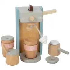 Small Foot Kaffeemaschinen-Set tasty - Komplettes Kaffeevergnügen mit Bechern, Zuckerdose und Milchkännchen für kreatives Spielen in der Küche