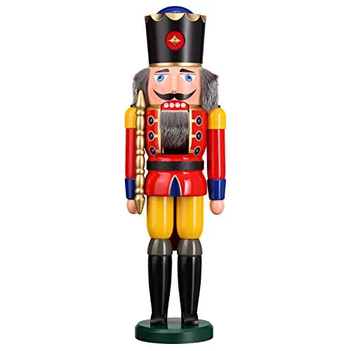 Seiffener Volkskunst Nussknacker König rot in rot von Seiffener Volkskunst