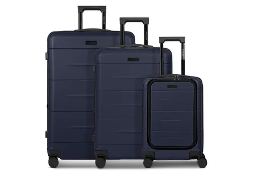 Police Trolleyset London, 3-teilig mit 4 Rollen - Koffer-Set für stilbewusste Reisende, aus strapazierfähigem ABS mit Dehnfalte für mehr Platz und sicherem Zahlenschloss. Ideal für komfortables Reisen!