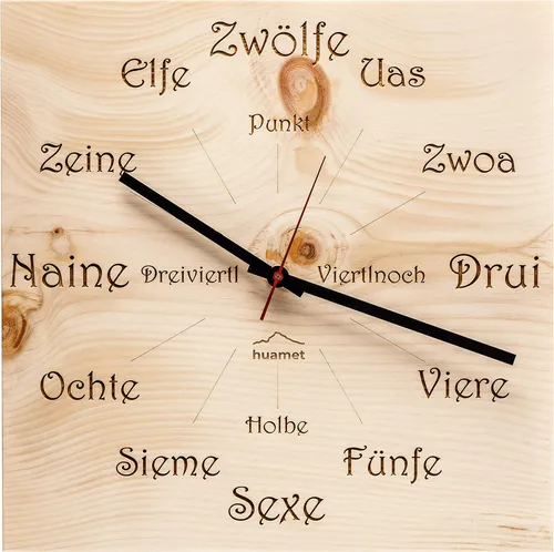 huamet Holz Wanduhr UHRFORM aus Zirbe in braun von Huamet