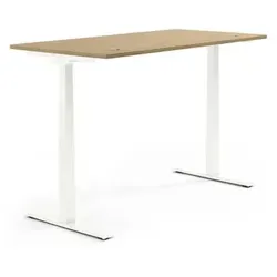 Höhenverstellbarer Schreibtisch Eiche hell 1200x605-1255x800mm - Ergonomischer Schreibtisch mit Memory-Handschalter und Kollisionsschutz. Bietet maximale Beinfreiheit und ermöglicht flexibles Arbeiten für mehr Komfort im Büro.