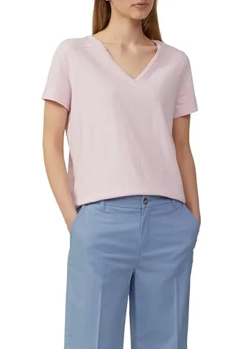 s.Oliver T-Shirt aus Flammgarn mit V-Ausschnitt