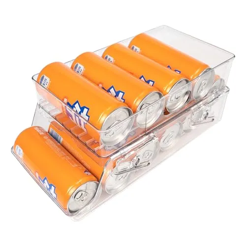 Schevem Dosenorganizer Kühlschrank,Getränkeregal für Küchen, Organizer Foldable Dosenhalter für Getränke Bier Sprudel Soda Rollender Dosenspender, für250ml/330ml (L) //500ml/550ml BPA Frei (XL)
