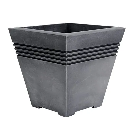 Strata Milano Pflanzentopf, quadratisch, Pewter, 33.5 x 33.5 x 33 cm