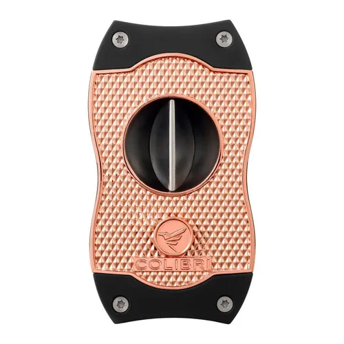 Colibri Zigarrenschneider (Diamond V-Cut / Kerbschnitt) rosegold/schwarz