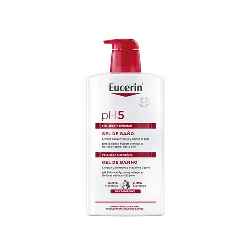 Eucerin Ph5 Waschgel 1000ml - Duschgel für empfindliche Haut, sanfte Reinigung und Erhalt der natürlichen Schutzschicht. Ideal für Gesicht und Körper, in praktischer 1000ml Dosierflasche.