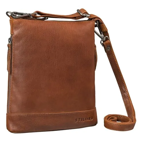 STILORD Koko Handtasche Damen Weiches Leder Klein Umhängetasche Echtleder Hobo Bag Frauen Schultertasche Vintage Tasche mit Reißverschluss Farbe:sila - braun