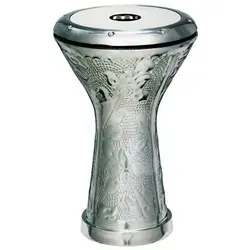 Meinl HE-3030 Aluminium Doumbek - Percussion Instrument mit handgehämmertem Aluminium Korpus, sorgt für einen authentischen Klang und ist ideal für professionelle Musiker.
