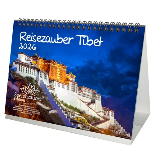 Reisezauber Tibet DIN A5 Tischkalender für 2026 Tibet Lama Budha Reise Free Urla