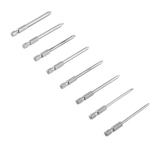 Packung Mit 8 Stücke 75mm 1/4 Zoll Schaft Magnetische Lange Hex Kreuzschlitzschraubendreher Bits Schraubendreher Bits Kits