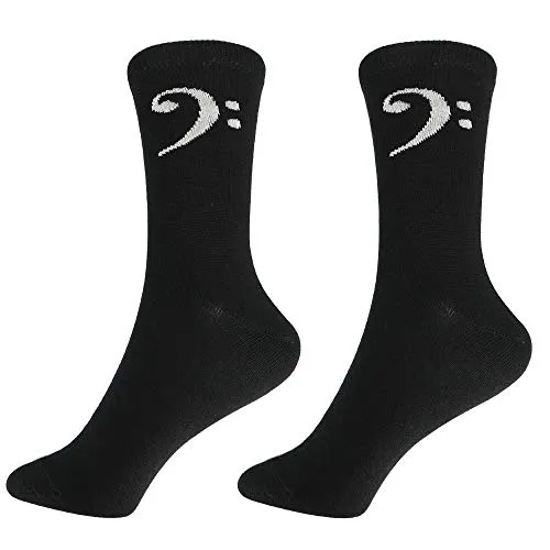mugesh Musik-Socken Bassschlüssel - Schönes Geschenk für Musiker (39/42)