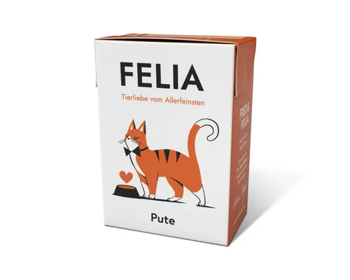FRED & FELIA FELIA Pute (10er Pack) - Nassfutter für Katzen - Hochwertiges Nassfutter mit hohem Fleischanteil aus feinem Putenfleisch und Putenherzen, angereichert mit Obst und Gemüse. Getreidefrei und ohne künstliche Zusätze, ideal für die artgerechte Ernährung deiner Katze.