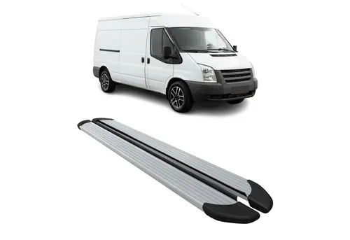 OMAC Kfz-Schmutzfänger Trittbretter für Ford Transit 2006-2014 L3, 2-tlg., Rutschfest und Robust - Hochwertige Aluminium Trittbretter für Ford Transit L3, bieten optimalen Schutz und erleichtern den Einstieg. Rutschfestes Design und langlebige Materialien für alle Wetterbedingungen – ideal für sichere Nutzung.