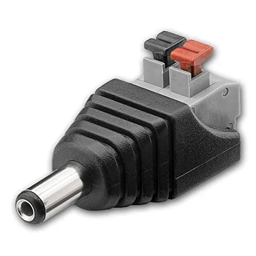 world-trading-net - DC-Stecker 5,5x2,1mm, Hohlstecker, 5mm Kontaktabstände, 2-Pin-Anschlussblock für schnelle Verdrahtung mit abisolierten Kabelenden