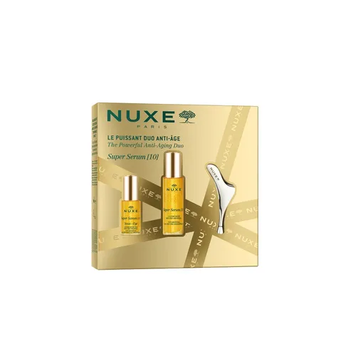 Nuxe Gesichtspflege Super-Serum-10 - Anti-Aging Duo Set - Sonstige Gesichtspflegeartikel mit Super Serum [10] für strahlende Haut und einem Massagetool für entspannende Anwendungen. 100 % Pappe, 0 % Plastik, in Frankreich hergestellt.