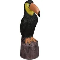 Relaxdays Gartenfigur Tukan Kunststoff Schwarz Braun Gelb Befüllbar Wetterfest 35 cm x 10 cm x 19 cm 290 g