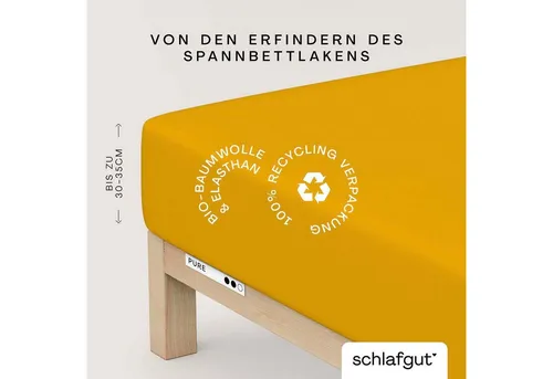 Schlafgut Spannbetttuch Pure Currygelb in gelb von Schlafgut