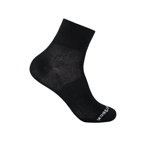 Wrightsock Sportsocken Quarter Coolmesh II (dünn, atmungsaktiv, bequem) schwarz - 1 Paar, Größe: 37,5-41