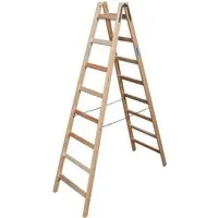 Stabilo Sprossen-Doppelleiter Holz 2 x 8 Sprossen - Leiter aus hochwertigem Holz, bietet maximale Stabilität und Sicherheit beim Arbeiten in der Höhe, ideal für Handwerker und Heimwerker.