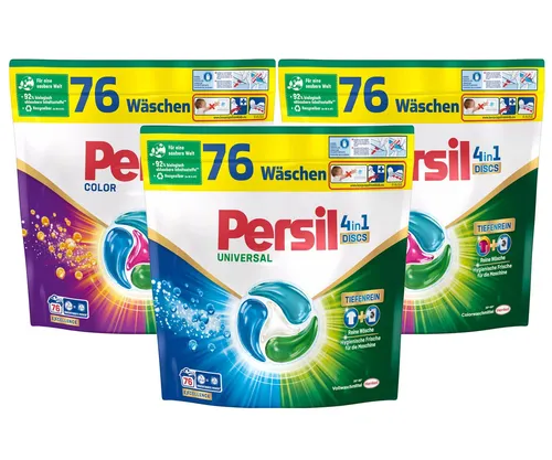 Persil 1x Persil Discs Universal 76WL & 2x Discs Color 76WL Vollwaschmittel