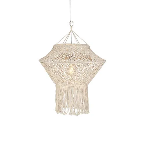 Qazqa Vintage Land Hängelampe - Stilvolle Pendelleuchte für Wohnzimmer & Schlafzimmer - Lampen für stilvolle Innenbeleuchtung, dimmbar mit E27 Fassung, ideal für Esszimmer und Flur. Max. 60 Watt, IP20 Schutz, perfekt für ein gemütliches Ambiente.