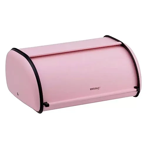 KING HOFF Brotkasten Brotbox Brotbehälter Brotdose aus Stahl (Rose)