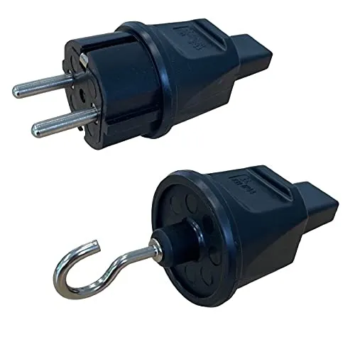 ELTECPLAN Set Stecker und Endstück für Illukabel für Illuminationskabel Flachkabel Partykette