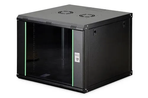 Digitus DN-19 09U-6/6-EC-SW 19 Zoll Wandgehäuse - Computer- & Server-Racks, robustes Stahlblech, abnehmbare Seitenteile für einfache Wandmontage und hohe Flexibilität in EDV- und Telekommunikationsanwendungen.