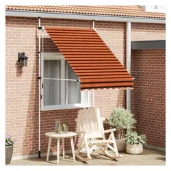 Einziehbare Handmarkise 150 cm in Orange und Braun