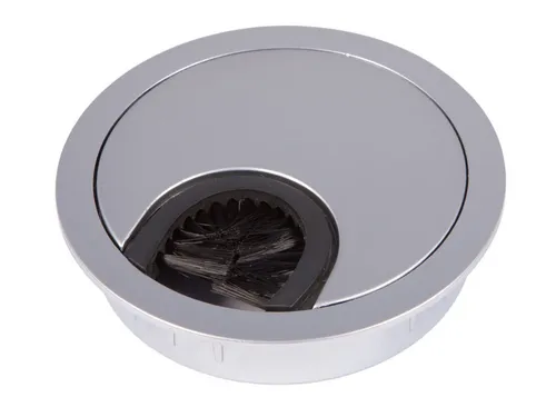 So-tech - 2er Pack - Kabeldurchlass Metall Ø 80 Mm Chrom Matt Mit Bürstendichtung