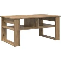 vidaXL Couchtisch Artisan-Eiche 96 x 54 x 44 cm - Moderner Couchtisch aus Holzwerkstoff, ideal für stilvolle Wohnzimmer. Bietet praktische Ablageflächen für Getränke und Deko, kombiniert Eleganz mit Funktionalität.