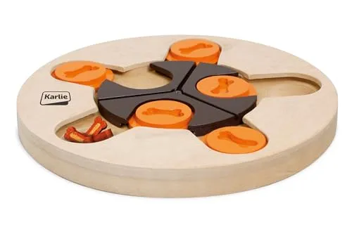 Karlie Flamingo Intelligenzspielzeug Wooden Brain Train Athena - Interaktives Denkspielzeug für Hunde, fördert geistige und körperliche Beschäftigung mit Leckerlis